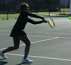 Junior Tamara Shan plays line 2 singles. She and the other members of the girls’ tennis team are prepping for SPC this weekend.