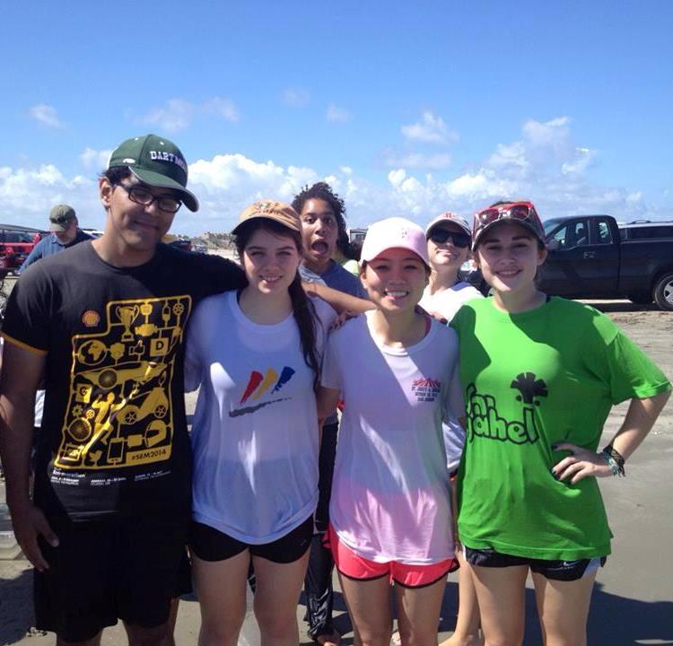 Seniors pose for the camera at Port Aransas. This is the second year the AP Biology field trip has been at the University of Texas lab.