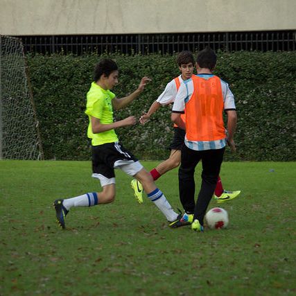 Freshman Luc Ware tries to snag the ball from sophomore Jayan Hanson during practice. This years team is dependent on many underclassman players, like freshman captain of defense John Boom.