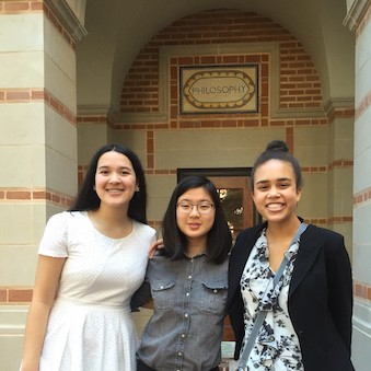 From left: Murillo, Zhang and Trice are three of four members who ventured to Rice University to compete in Ethics Bowl. They participated alongside junior Andy Huff. 