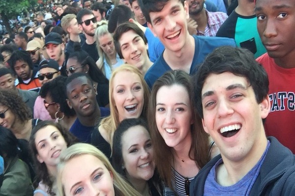 A group of sophomores arrived on time on Saturday before the area got too full.