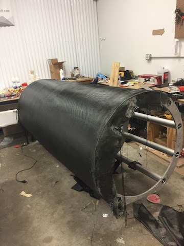 Carbon fiber that makes up the exterior of the pod. Team Hyperlift stored the pod at a workshop at TXRX labs in Houston.