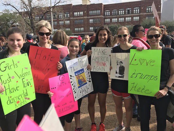 Students, alumni and parents attended the Houston march.