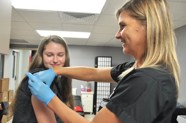 Director of Clinical Services Tesa Stark believes providing on-campus flu shots will attract both students and their families.