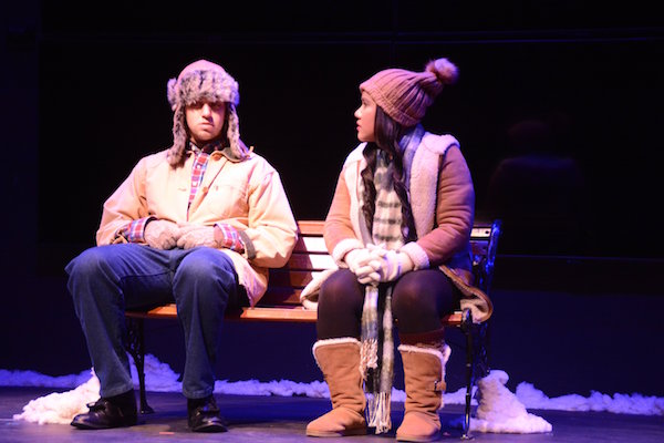 Senior Ben Cohen and junior Ashley Kim perform one vignette from Almost, Maine.