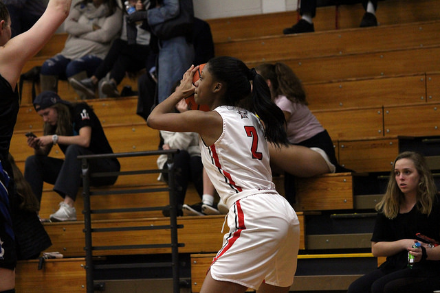 Junior Mycah Clay looks for a pass. 