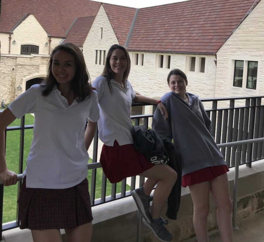 From left: Leaders Caitlin Ellithorpe, Caroline Waller and Sydney Davidson created the Wellness Club as a response to the stressful academic environment and host a wide range of activities for members.