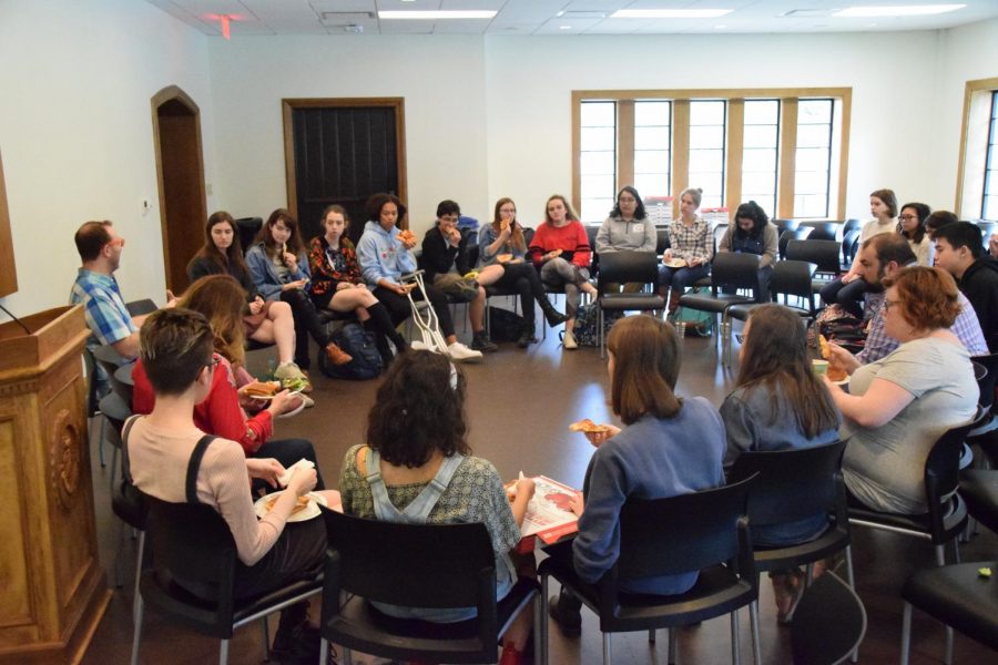 Dr. A. Jordan Wright (97) speaks with PRISM members and sponsors.