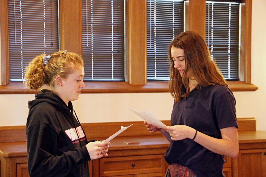 WHEE leaders Schuyler Gustafson (18) and Katie Smith (18) helped organize the sexual assault forum.