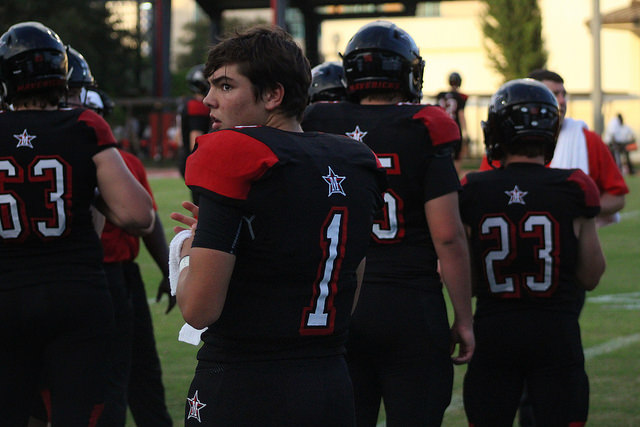 The teams Sept. 28 victory marks Caldwells first win as starting quarterback.