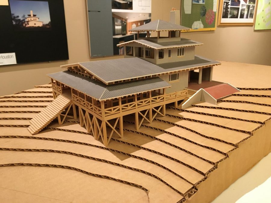 On Sept. 5, models of homes and skyscrapers filled the Glassell Gallery. This model was designed by Carrie Glassman Shoemake (‘70) while the lodge itself is located on a 50-acre site above the Colorado River.