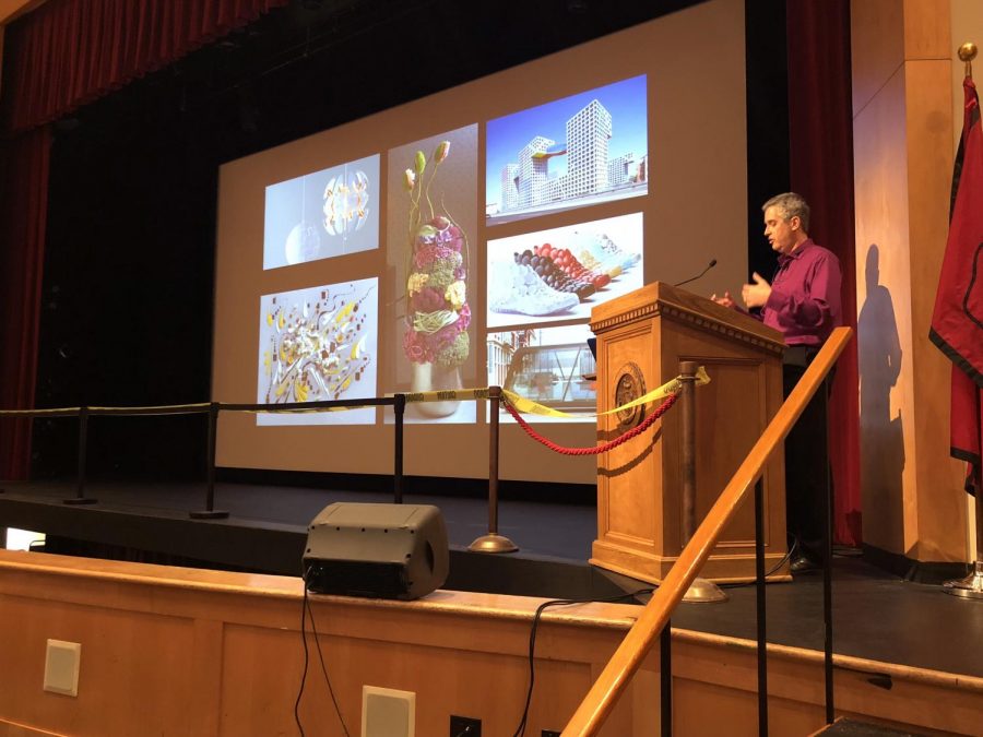 Anthony Brandt, father of senior Lucian Bennett-Brandt, discussed his book about creativity at this years Book Fair Assembly.
