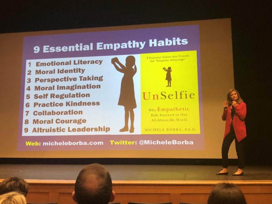 Psychologist Michele Borba spoke to parents on Oct. 16 about the importance of empathy and its effects on childrens stress levels.