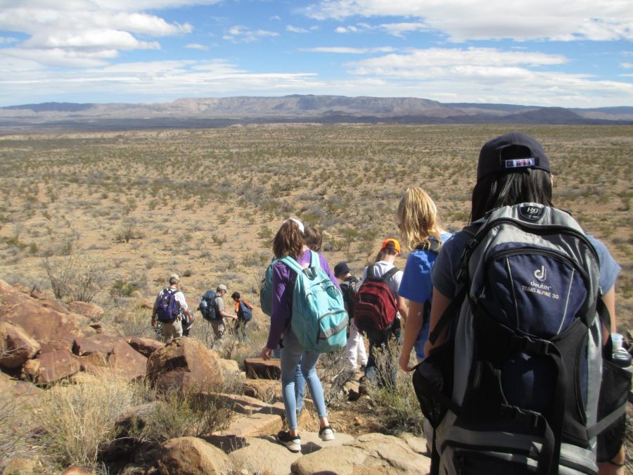 Due to the government shutdown, which began on Dec. 22, there are currently no visitor services provided in Big Bend National Park, which would impede the annual eighth grade retreat. Above, last years eighth graders navigate down a trail in the park.