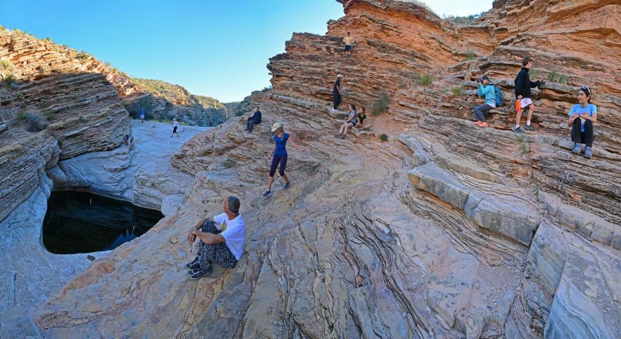 Last years eighth graders enjoy the view on one of their hikes. Because the 35-day-long government shutdown has ended, the Class of 2023s Big Bend trip will take place.