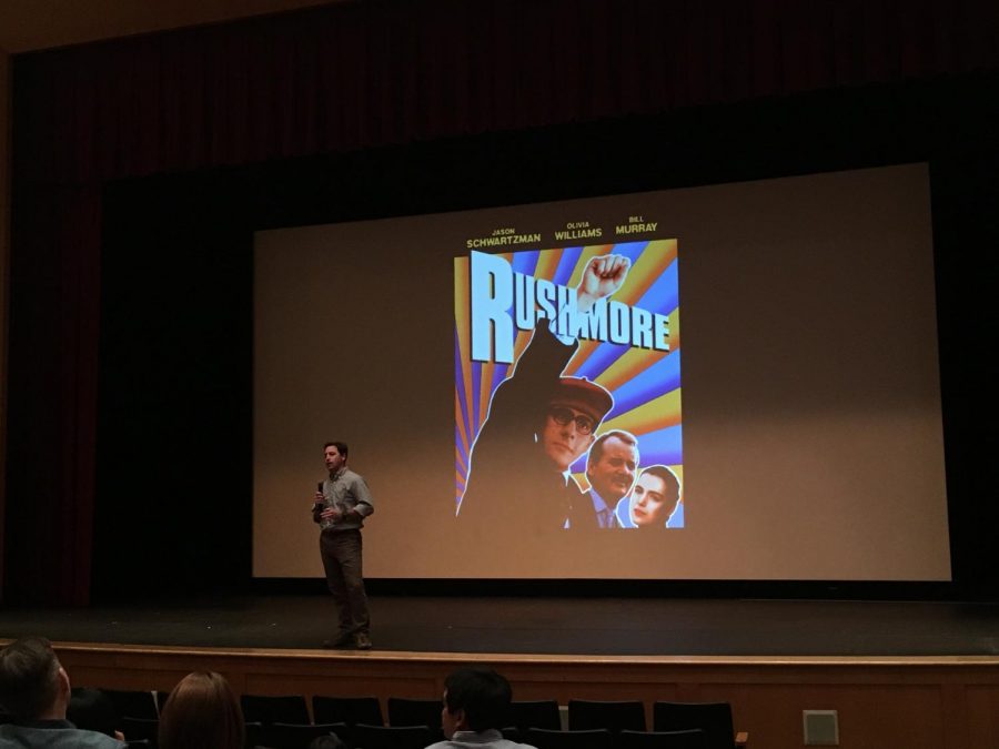 Joshua Pesikoff (87) introduced the film to parents, students, alumni and faculty who attended.