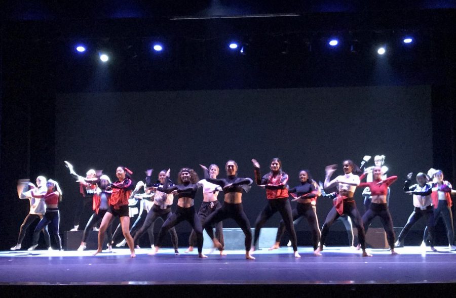 Terpsichore and Caprice III rehearse D-Hall, a hip-hop piece choreographed by guest choreographer T’Noya Thompson-Gonzales.