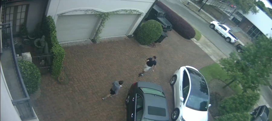 Jordan captures Gow outside of her house in surveillance footage. 