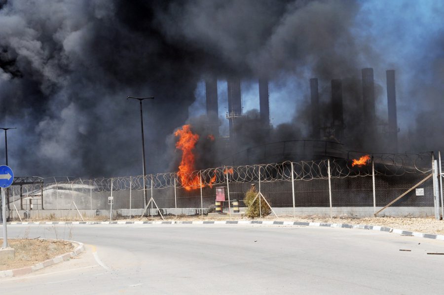 Smoke and flames rise from Gaza