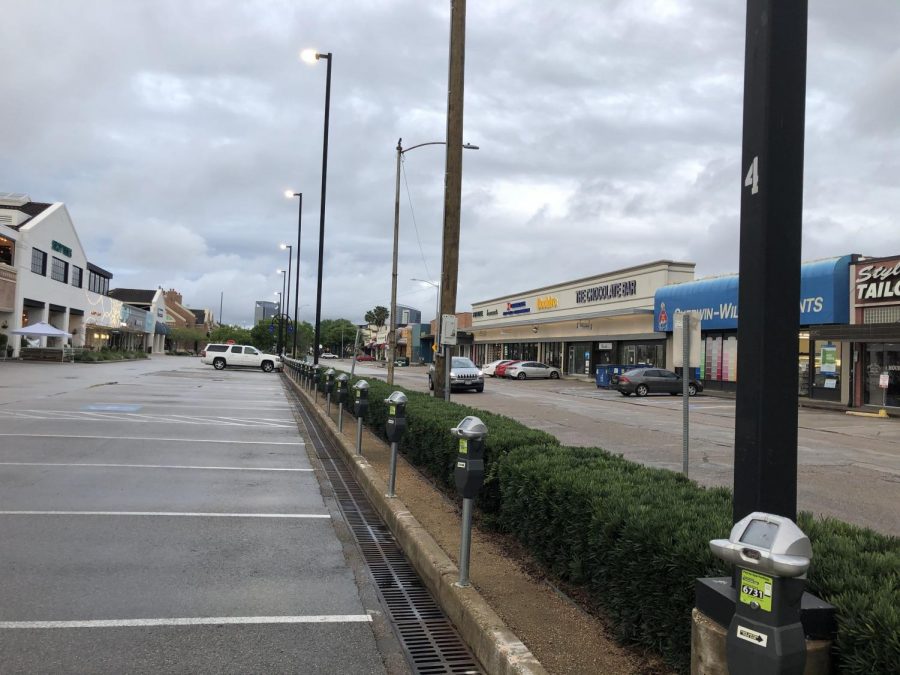 Rice Village parking lots, stores and restaurants are empty while Houstonians stay at home due to COVID-19.