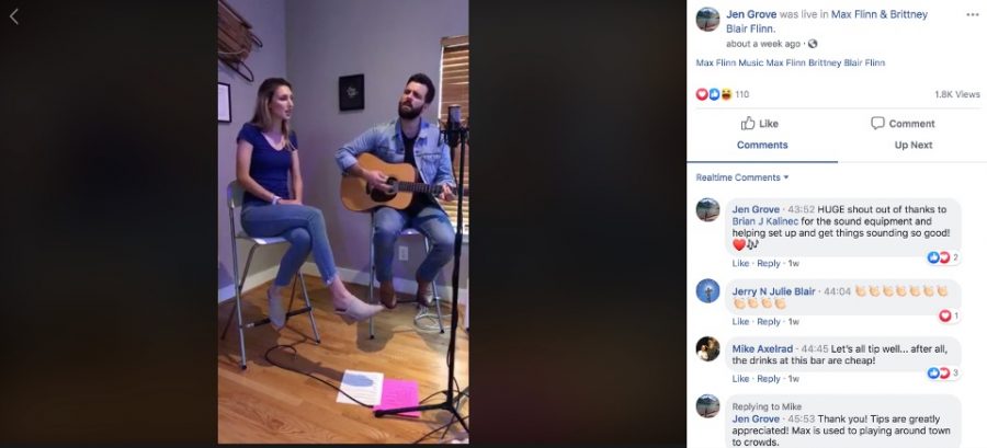 After their live concert was cancelled, the Flinns decided to live stream for the guests that had RSVP’d.