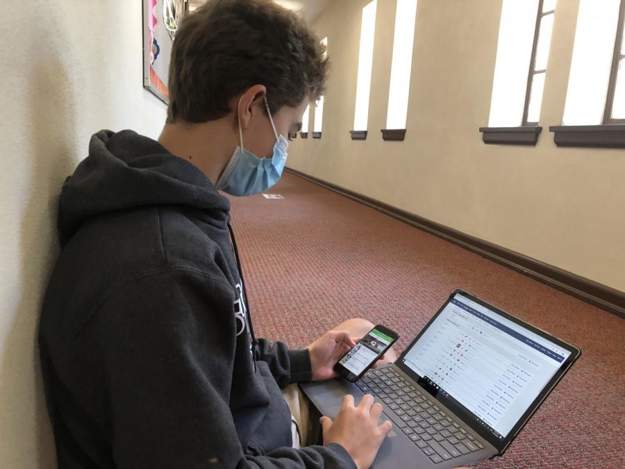 Fantasy football serves as a social outlet for sophomore Rodrigo Amare and freshman John Burnett during the pandemic.