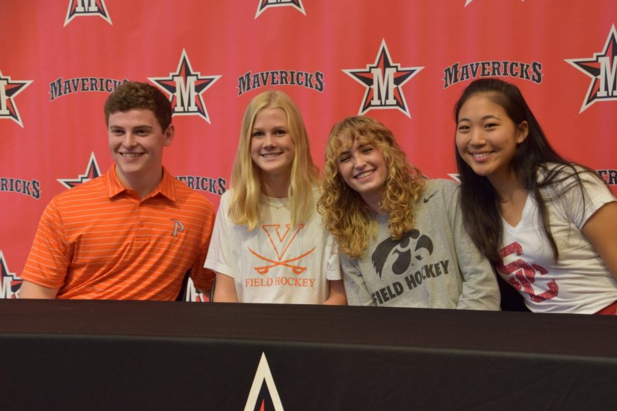 Last year, Beckett Vine, Mary VanLoh, Amelia Williams and Christine Wang celebrated National Signing Day.