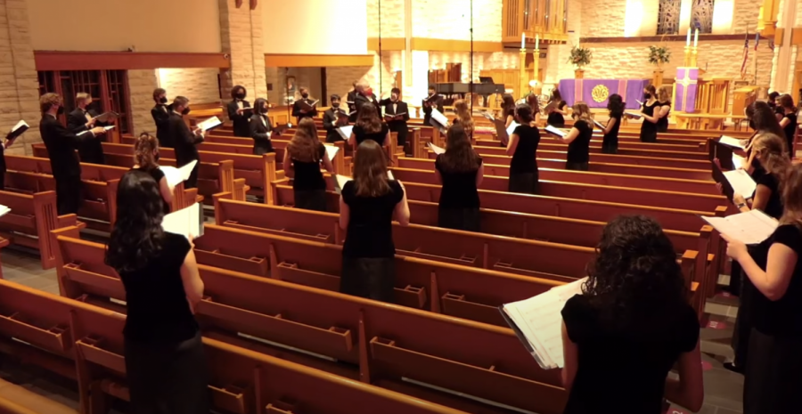 The annual Candlelight service includes a procession of choirs, seasonal hymns, spiritual readings and performances by the St. John’s choirs and orchestras.Though the pandemic prevented an audience from attending both the fall concert and Candlelight this year, students and teachers created virtual programs in lieu of in-person services.