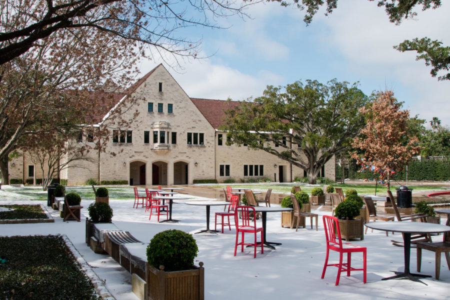 The school was covered in snow on Monday, Feb. 15.