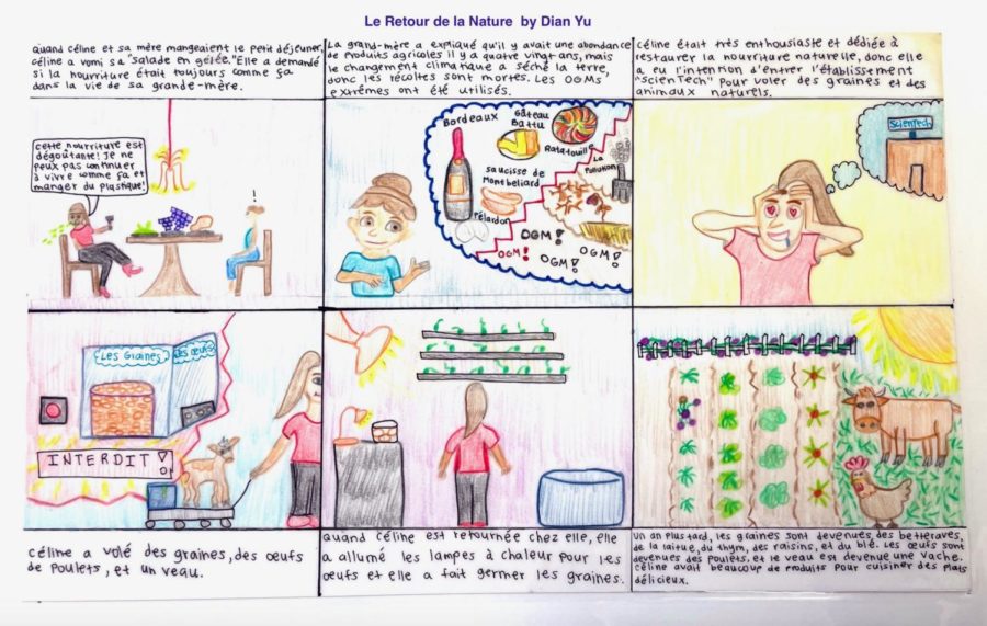 Dian Yu drew a comic called "Le Retour de la Nature."