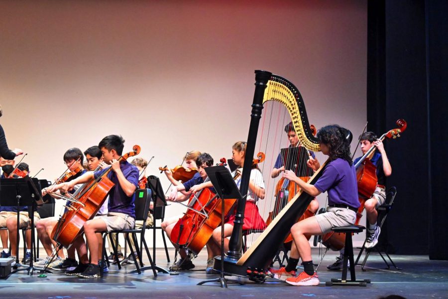 Together, Philharmonia and Chamber Strings passionately perform Bud Woodruff’s “Adventurer’s Dream.”