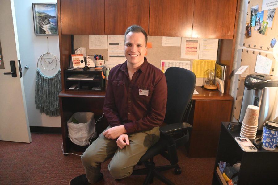 New Upper School counselor Jake Davis comes to St. Johns from California and primarily works with freshmen.