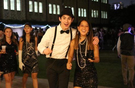Seniors Austin Fiorito and Maddie Kim flaunt their 20s gear at the Homecoming dance.