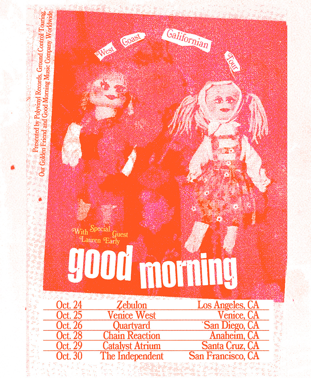 Good Morning toured with friends Frankie Cosmos and Katie Von Schleicher this past October.