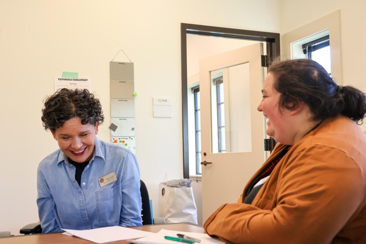 Upper School Spanish teacher Raquel Gaytán and Service Learning Coordinator Claire Nuchtern (11) make St. Johns first official service learning class come to life. 