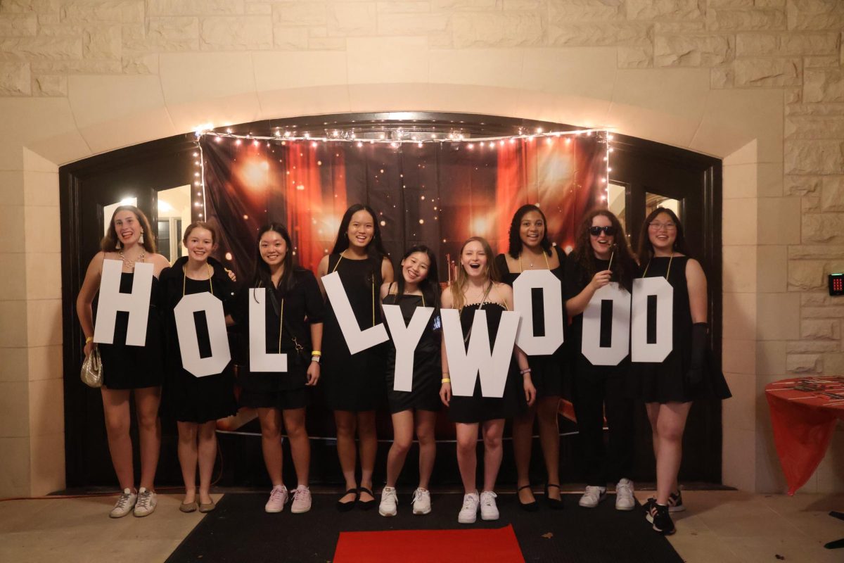 Sophomore Arabella Mordy and her friends are definitely on theme as they all line up to display their "Hollywood" spirit.
