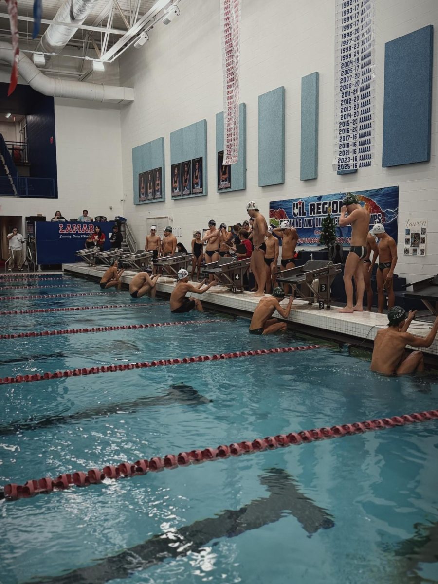 Behind the blocks