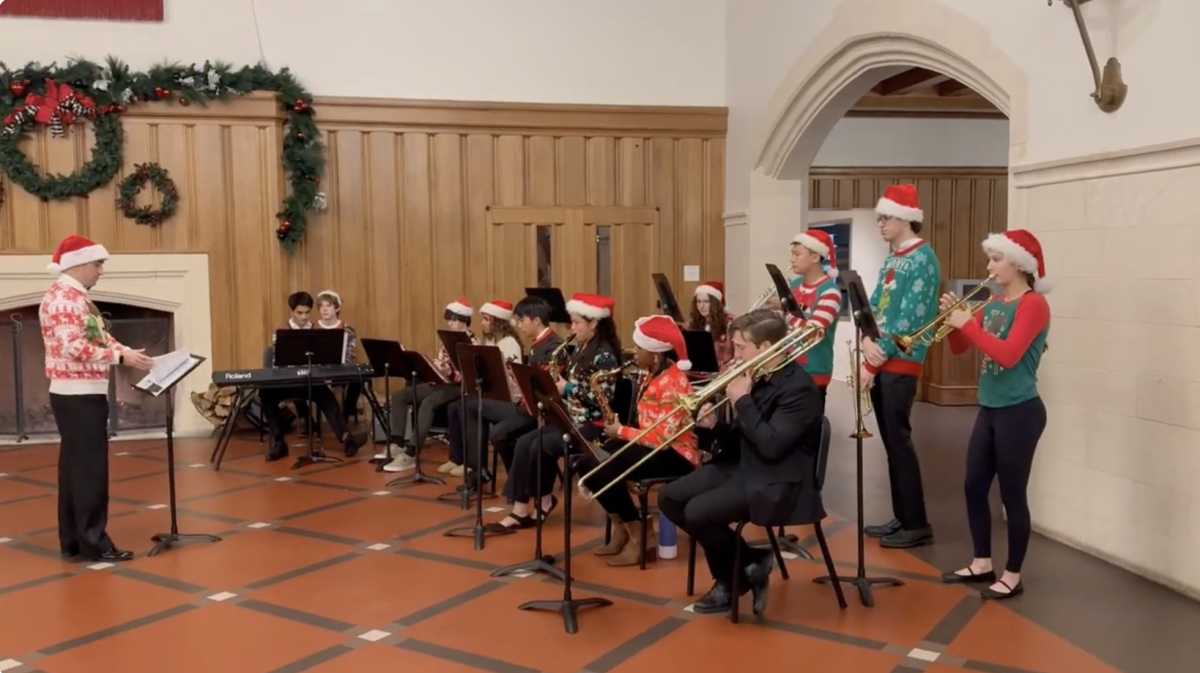 Jazz Band performs Christmas Carols at the Wassail Party.