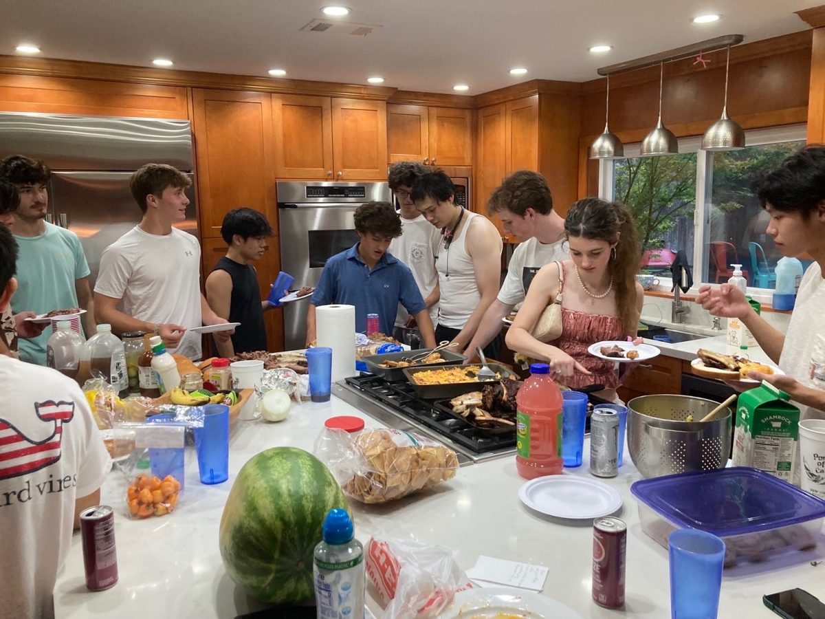 While the cookouts started with more traditional brisket and ribs, the boys have started branching out with dishes like poke bowls and chicken kebabs. Courtesy of David Qian.