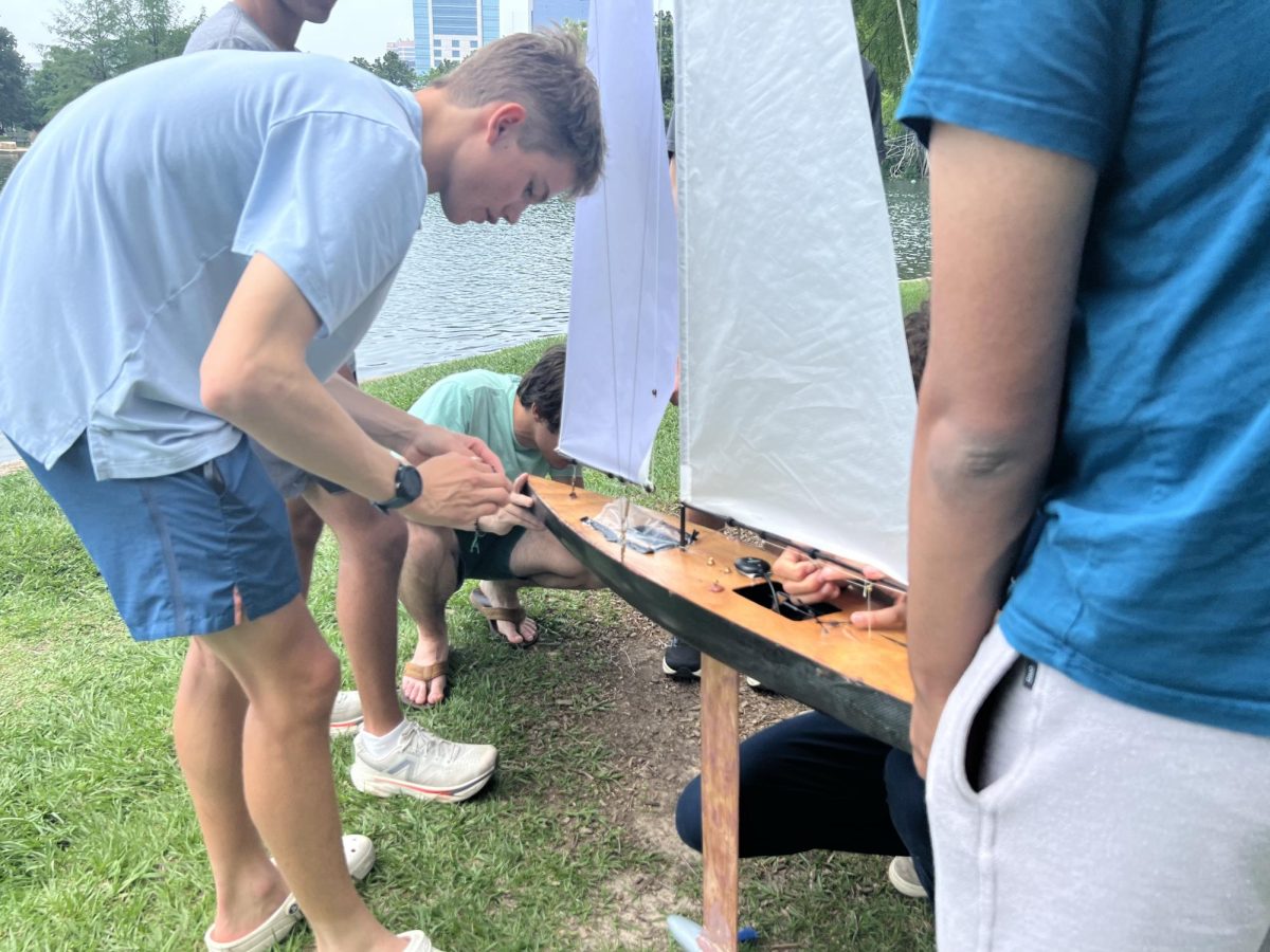 Sophomore John Brandt Gerdes builds a sailboat for Mav Sail Robotics: a project that aims to create a fully autonomous miniature boat by seamlessly integrating sailing and robotics